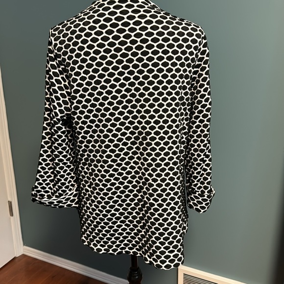 Joseph Ribkoff, dress jacket. Black and white size 12  Cuffed sleeves - Picture 2 of 3